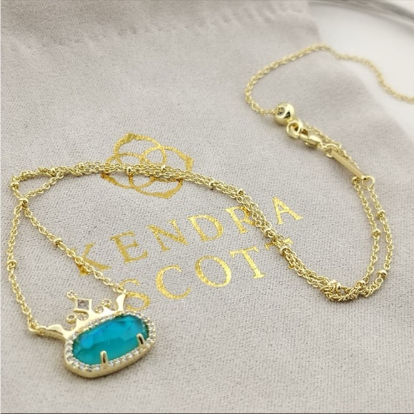 Kendra Scott Gold and Turquoise Disney Princess Crown Necklace - Picture 5 of 16